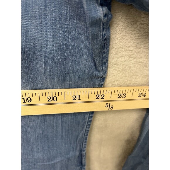 Untuckit Dress Women's 18 Blue Chambray Denim Tunic Long Sleeve‎ Tencel New - Picture 7 of 7